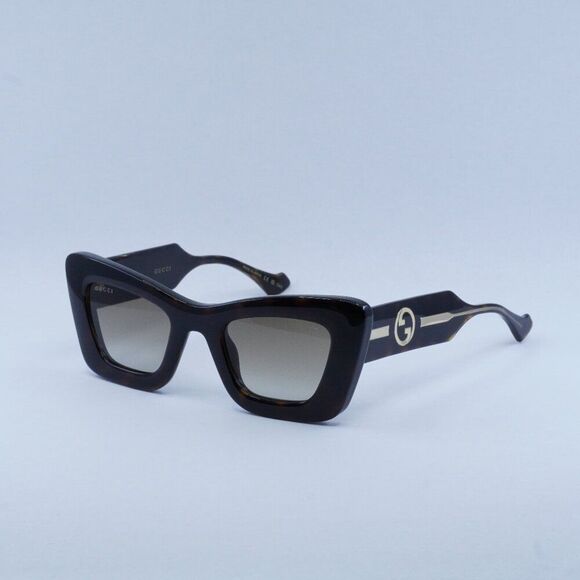 🕶️ New Gucci GG1552S 002 Sunglasses - Dark Havana Frame, Brown Gradient Lenses - Picture 1 of 13